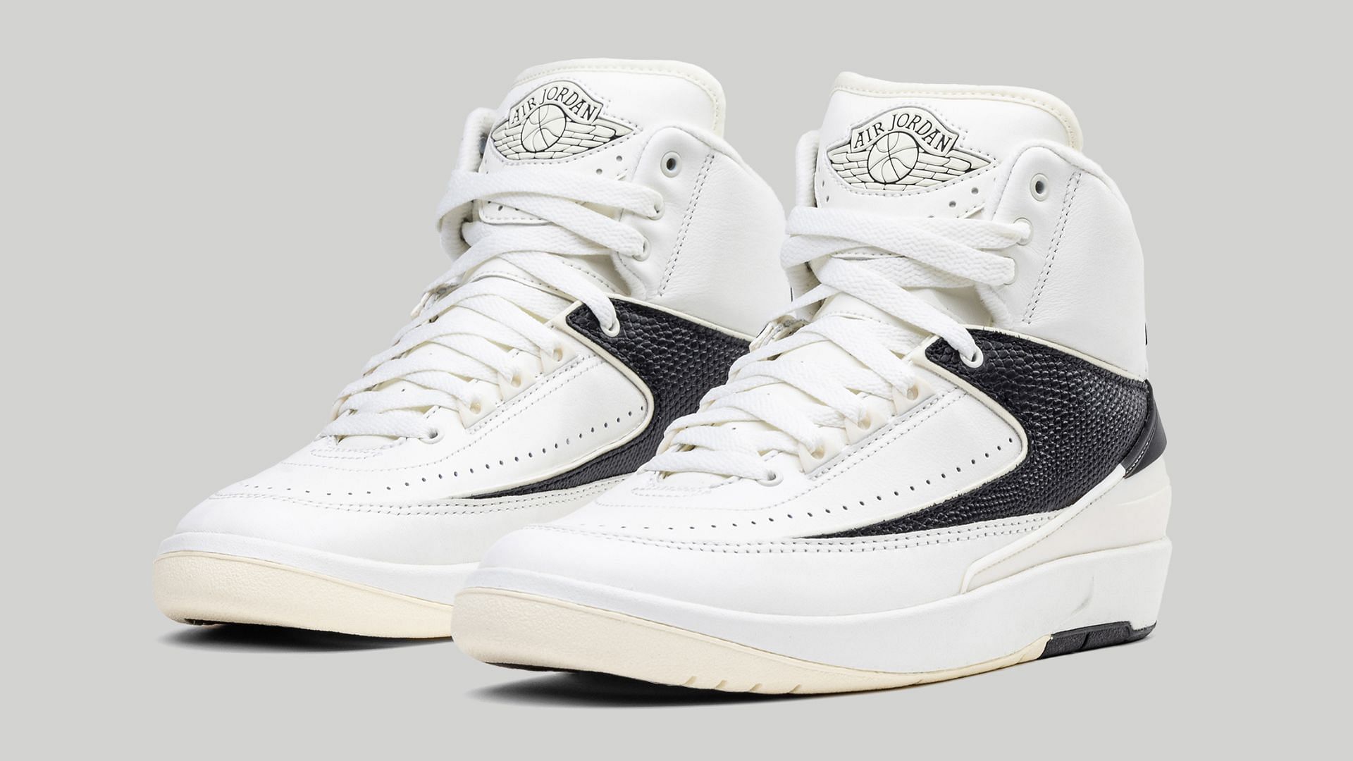 Air Jordan 2 Sail/Black sneakers (Image via Nike)