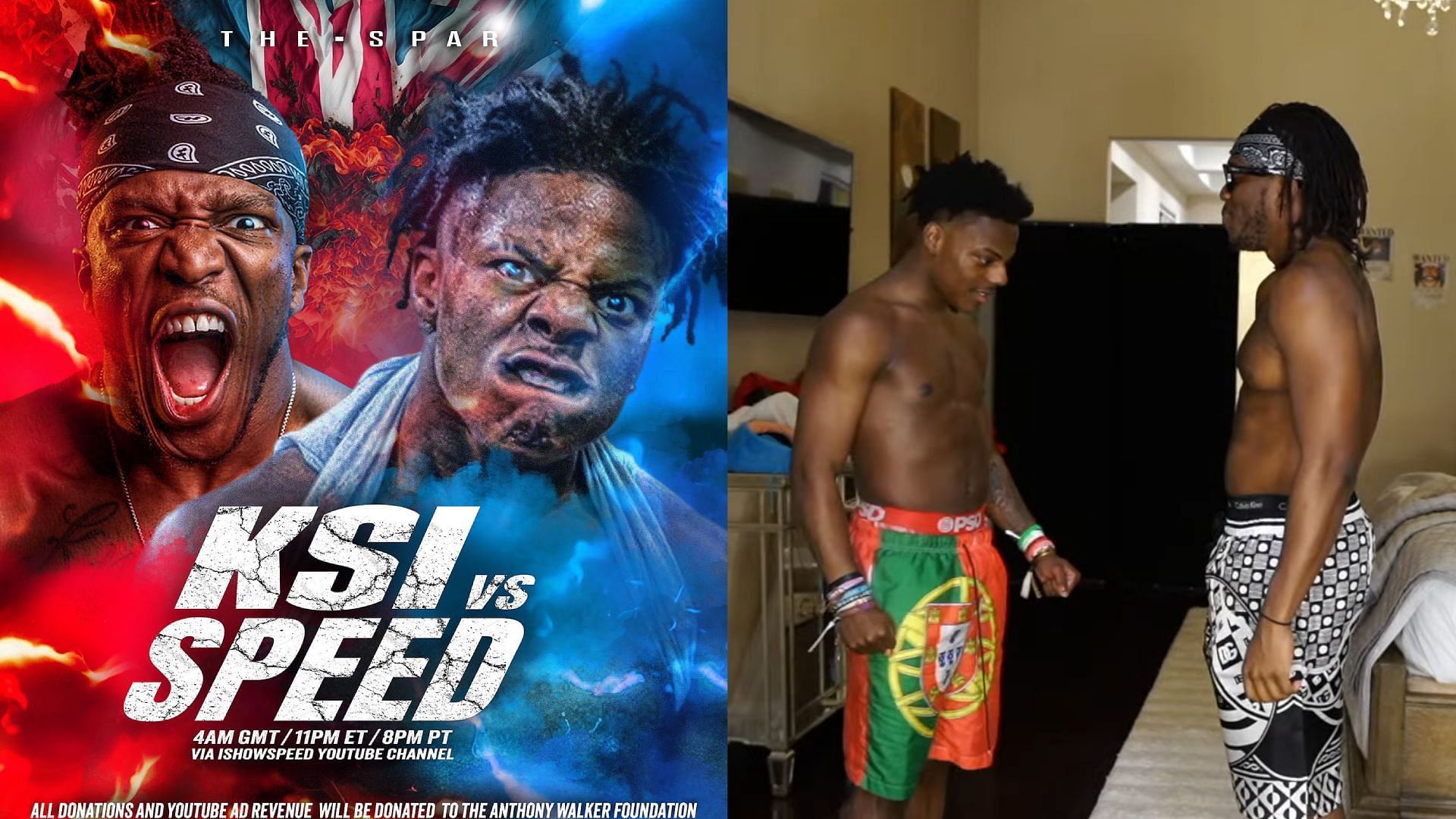 KSI and IShowSpeed had a face-off on stream (Image via IShowSpeed/X,YouTube)