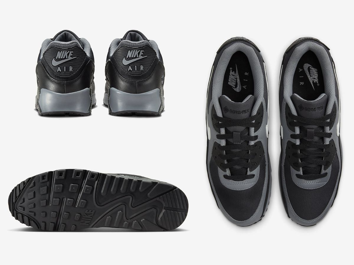 Nike Air Max 90 Gore-Tex Dark Smoke Grey/Summit White sneakers (Image via SBD)