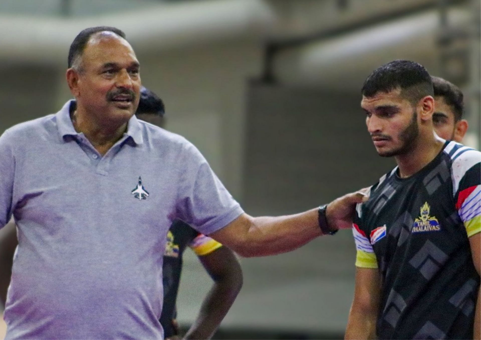 Ashan Kumar (L) is helming the Tamil Thalaivas for a second straight year, this time from the start of the season (Picture Credits: X/Tamil Thalaivas).