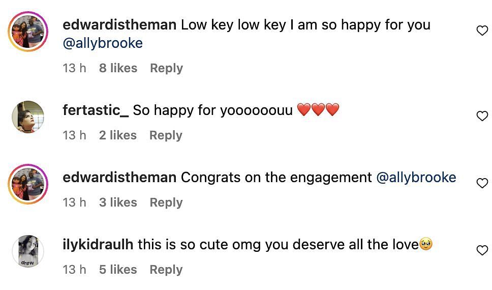 Social media users shower congratulatory messages as Brooke announces engagement to longtime partner, Will. (Image via Instagram)