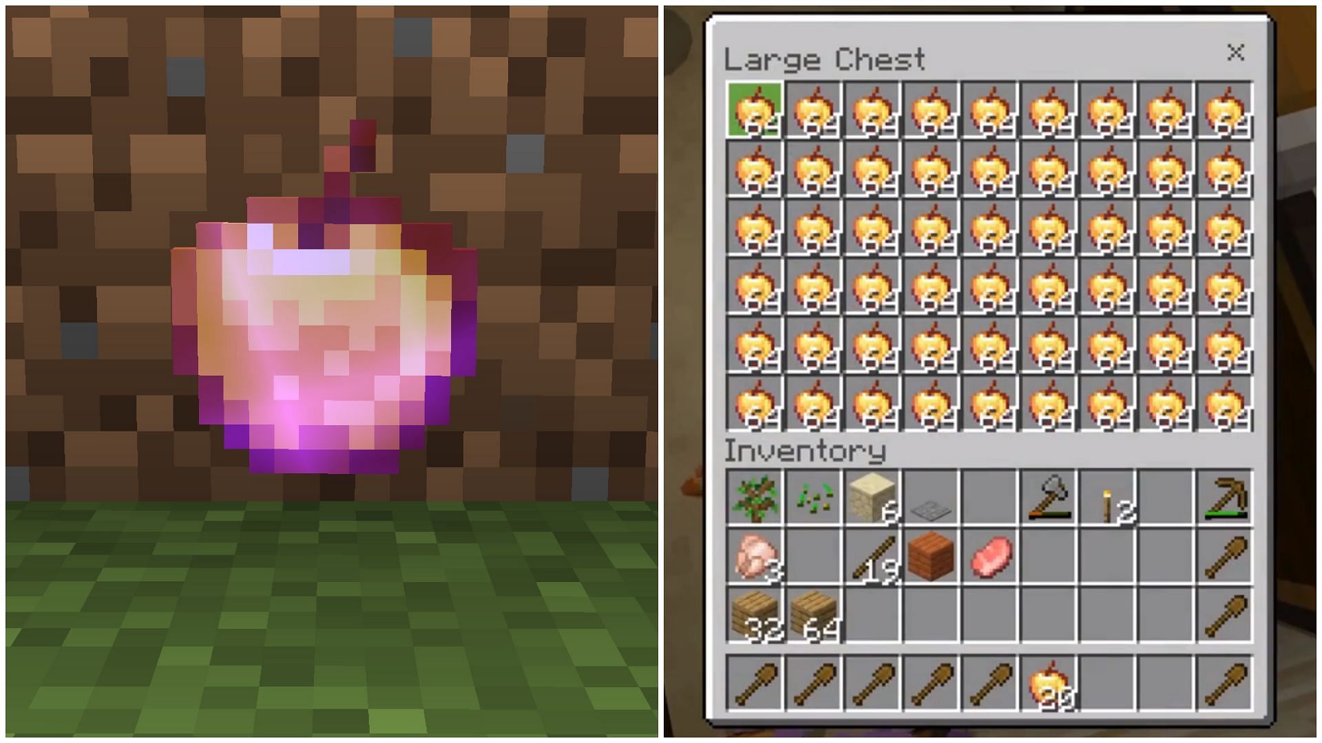 Minecraft Redditor found a way to obtain stacks of enchanted golden apples (Image via Mojang) 