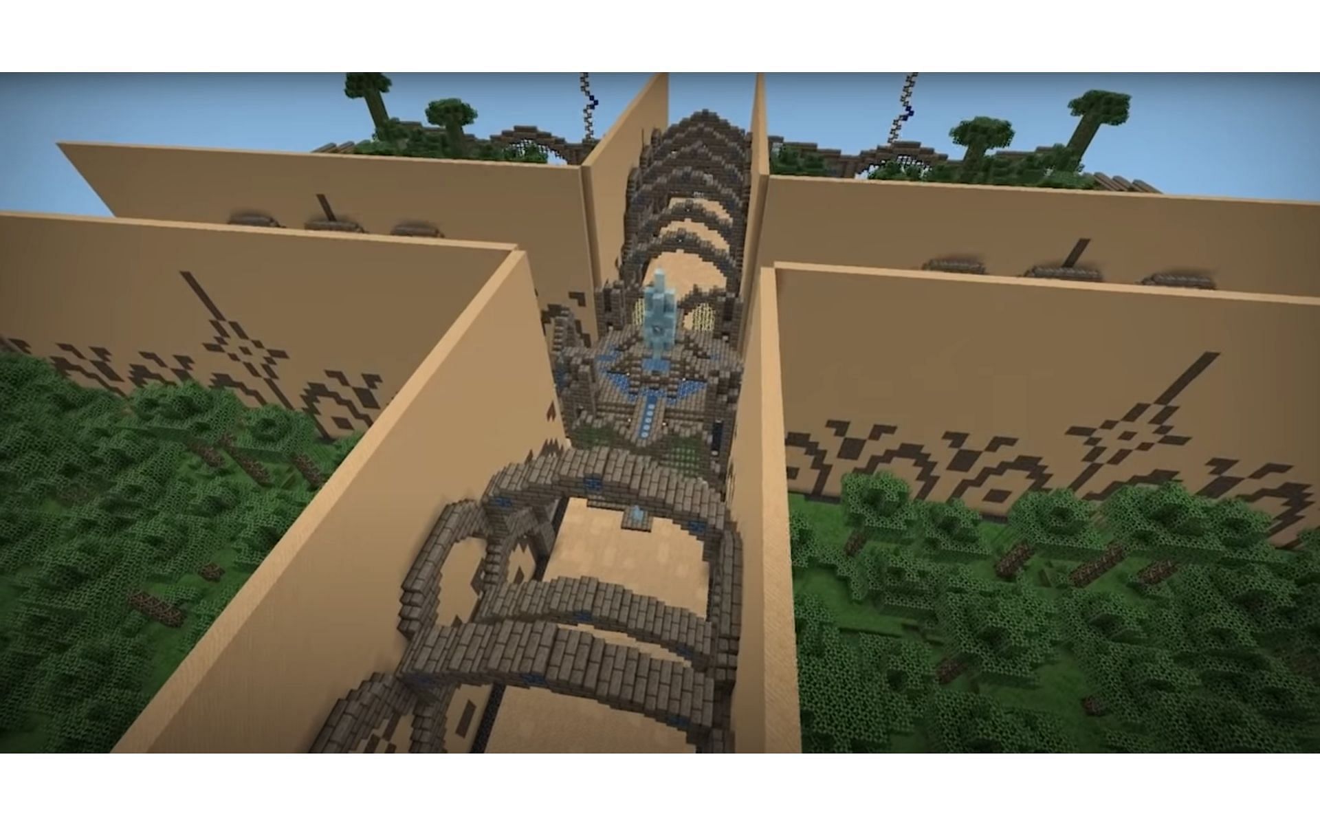 Move quickly and survive the combat in The Walls. (Image via YouTube/Hypixel Server for Minecraft)