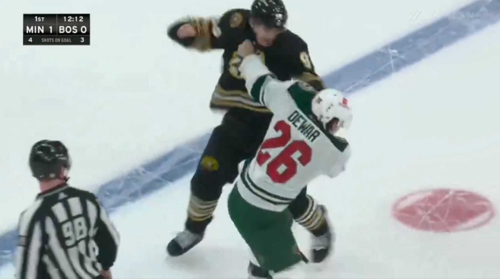 Jakub Lauko drops the gloves with the Minnesota Wild