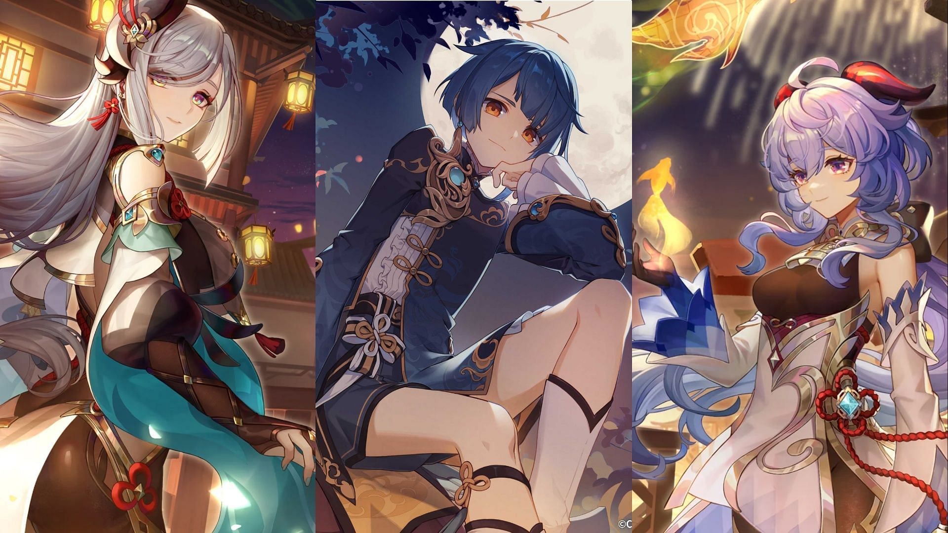 Shenhe, Xingqiu, and Ganyu skins leaked (Image via HoYoverse)