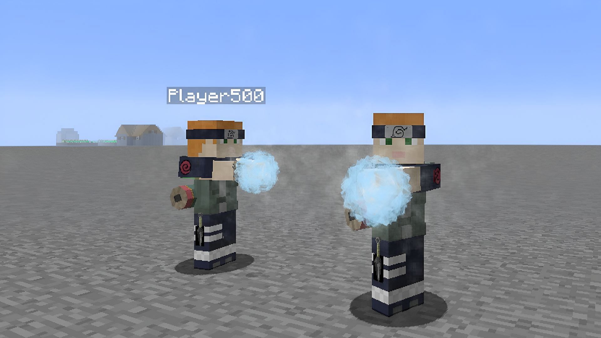A Minecraft player wields the Rasengan in AHZNB&#039;s Naruto Shinobicraft (Image via AHZNB/CurseForge)