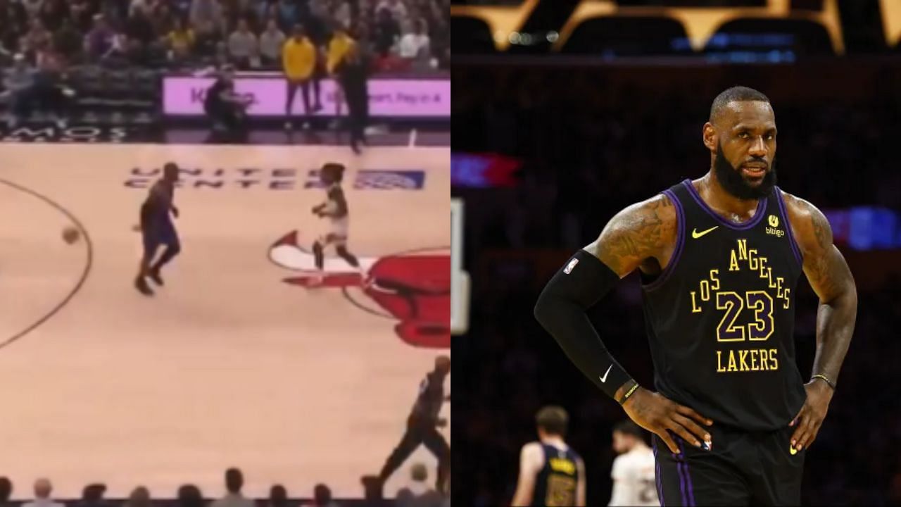 LeBron James passed the ball to nobody in the third quarter of the game between the LA Lakers and Chicago Bulls.