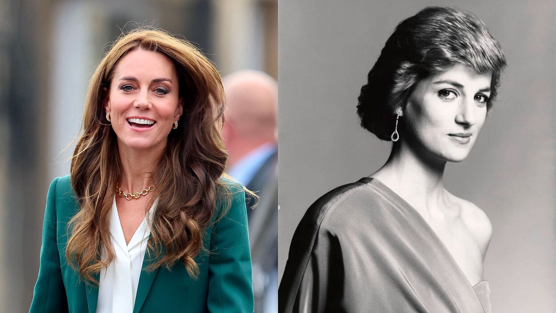 (L) Princess Kate never met (R) Princess Diana in real life (Images via Chris Jackson and National Portrait Gallery)