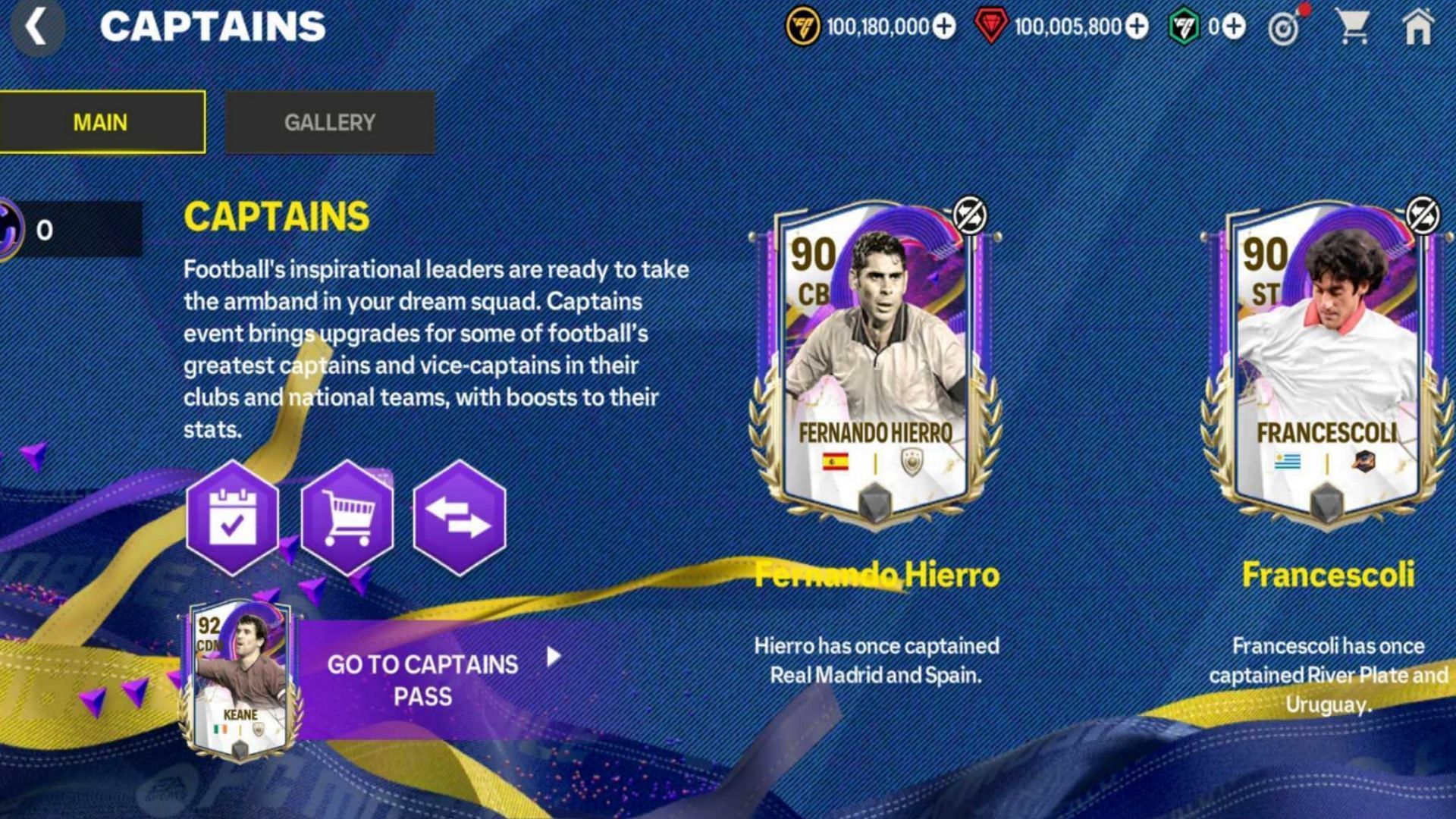 The Main chapter in the FC Mobile Captains promo offers stunning Milestone Rewards (Imag via EA Sports)