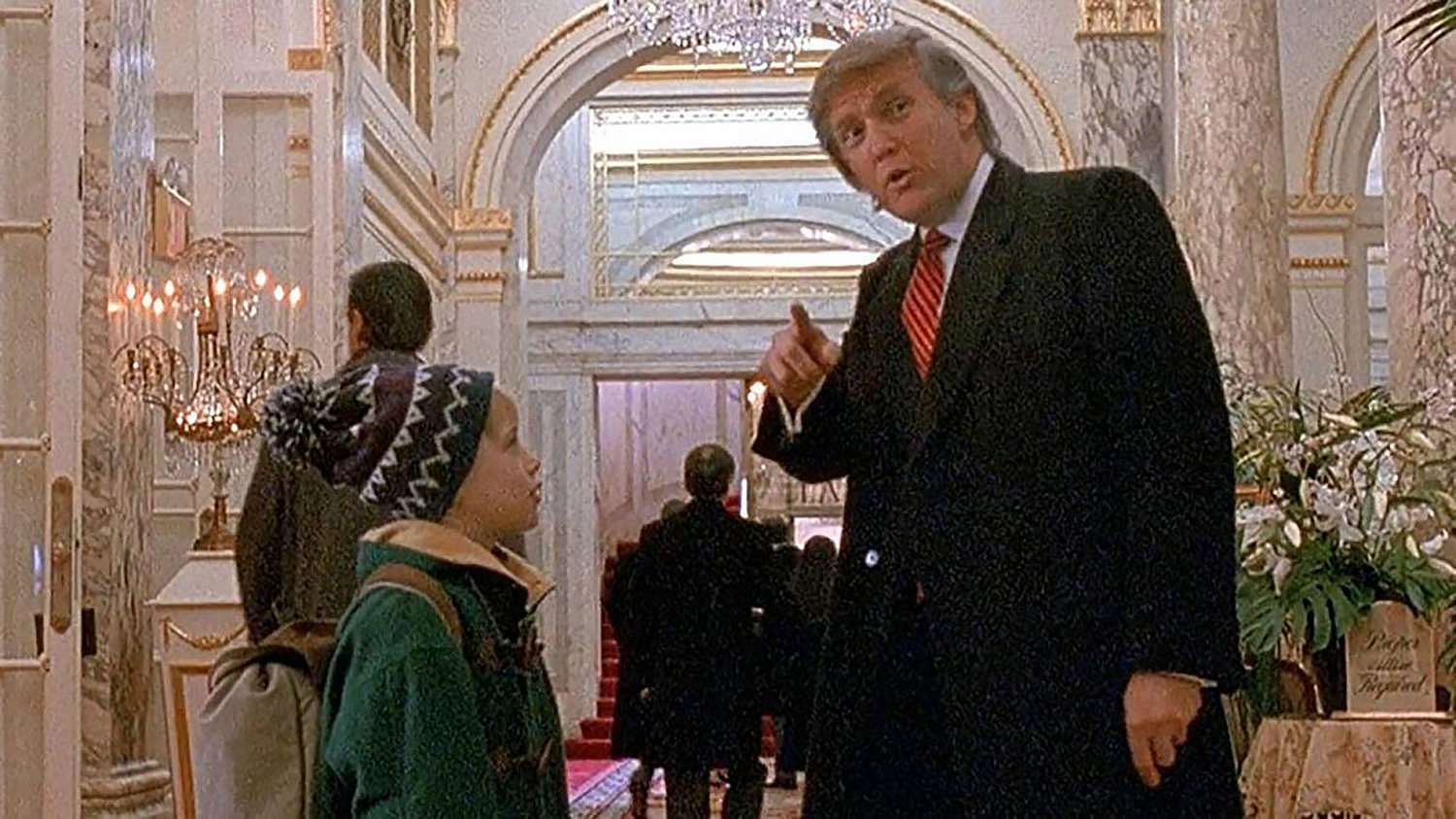 Trump making his cameo in the film (image via 20th Century Fox)