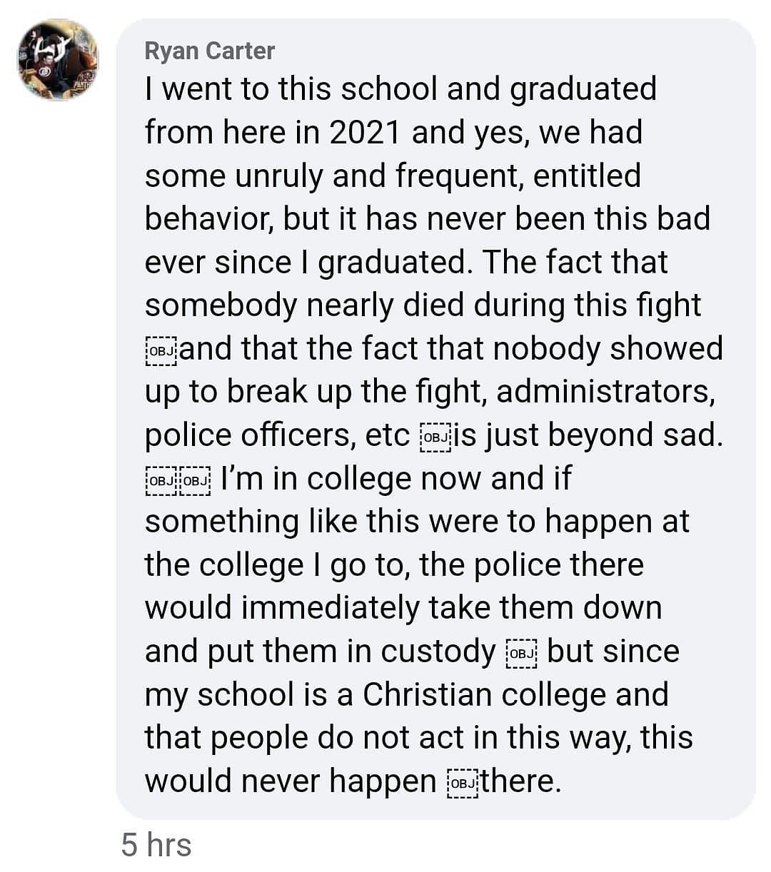 Netizens react to the school altercation (Image via Facebook)