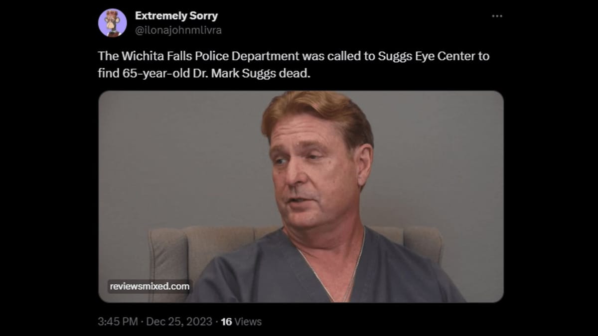 Who was Dr. Mark Suggs? Prominent Wichita Falls eye doctor found dead