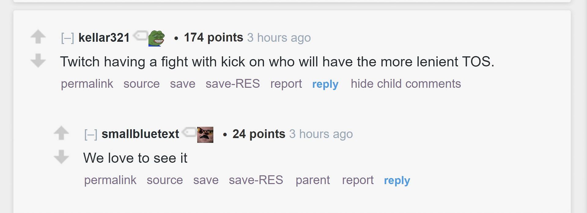 Redditor u/kellar321&#039;s comment (Image via r/LivestreamFail subreddit)