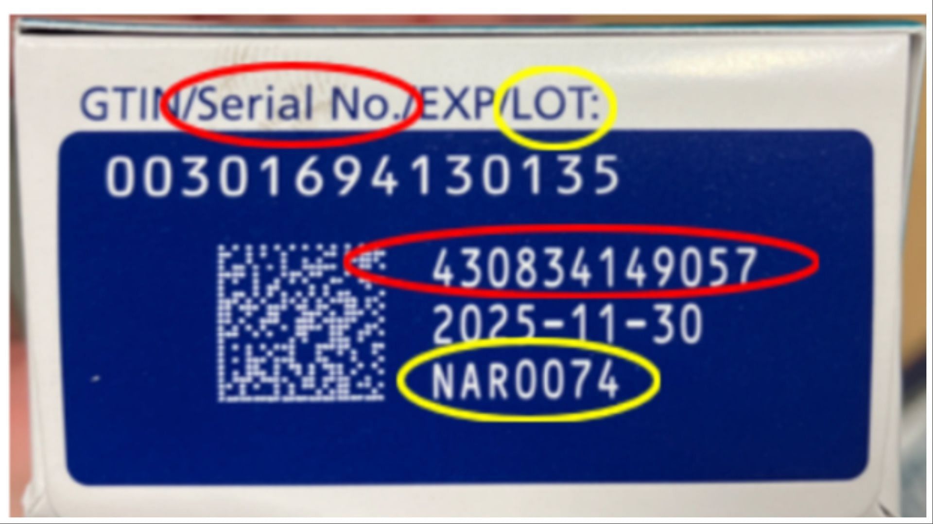 The lot no and the serial no of the fake Ozempic injections (Image via FDA)