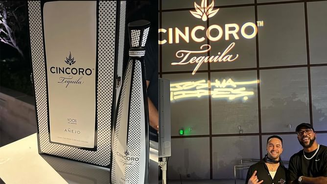 Marcus Jordan introduces a $649.99 bottle of limited edition Cincoro Tequila in Miami Art Week