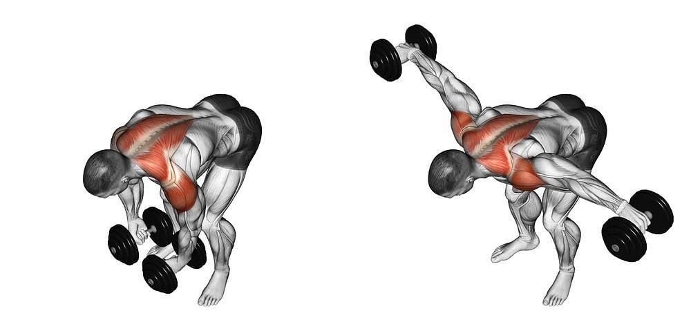 Reverse fly discount exercise with dumbbell