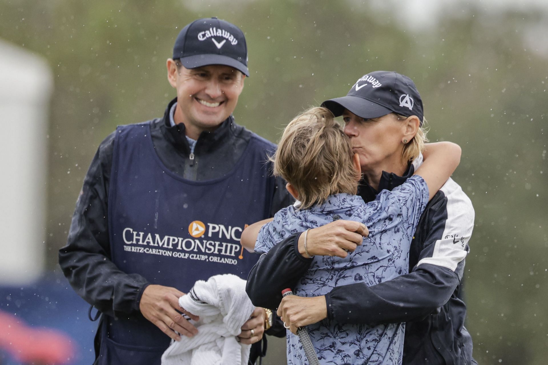 Will McGee hugs his mother, Annika Sorenstam, at the PNC Championship