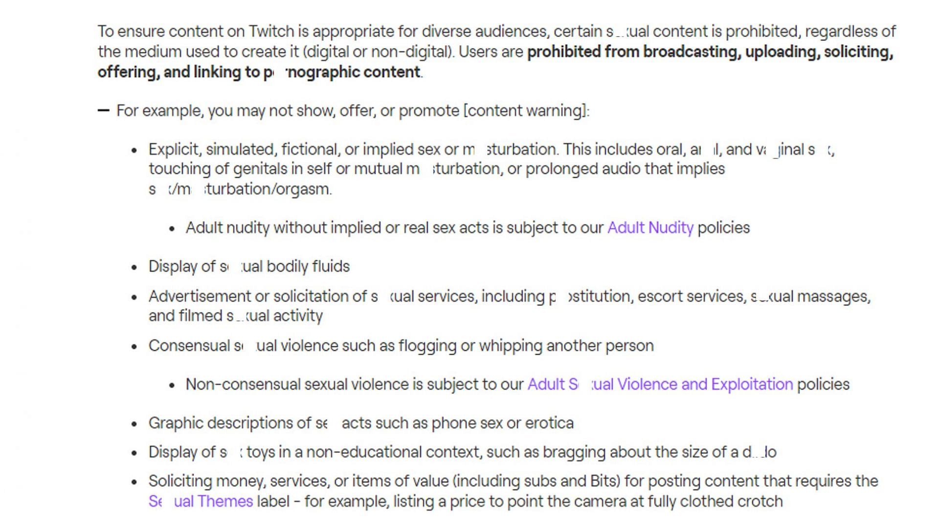 Platform&#039;s guidelines regarding s*xual content (Image via Twitchtv)