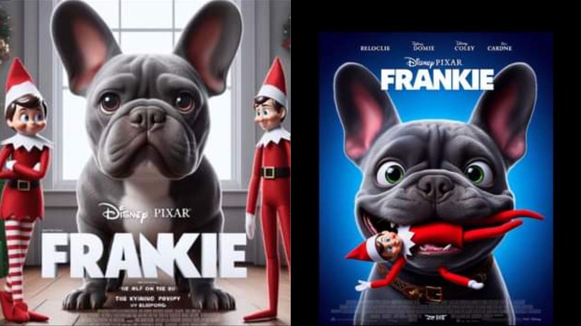 Claims of Disney and Pixar releasing a Frankie dog movie debunked (Images via Facebook)