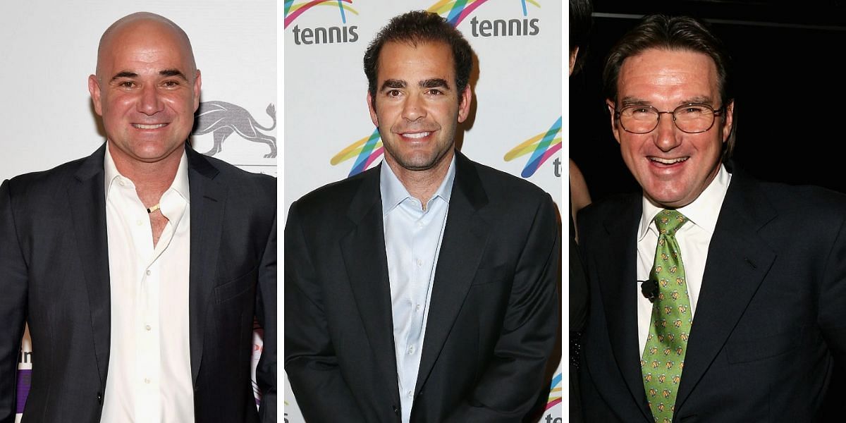 Andre Agassi (L), Pete Sampras (middle) and Jimmy Connors (R)