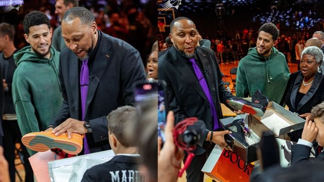 Devin Booker's "Book 1's" a gift crown for Phoenix icon Shawn Marion