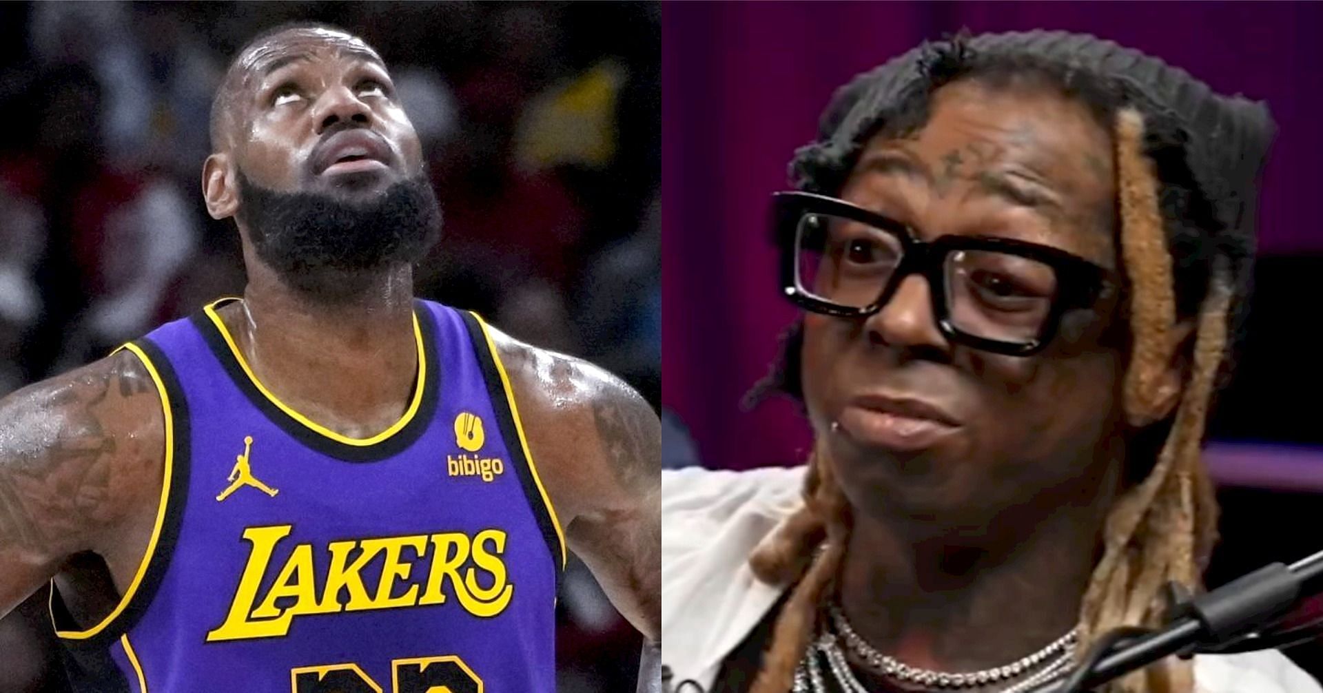 LA Lakers superstar forward LeBron James and rap star Lil Wayne