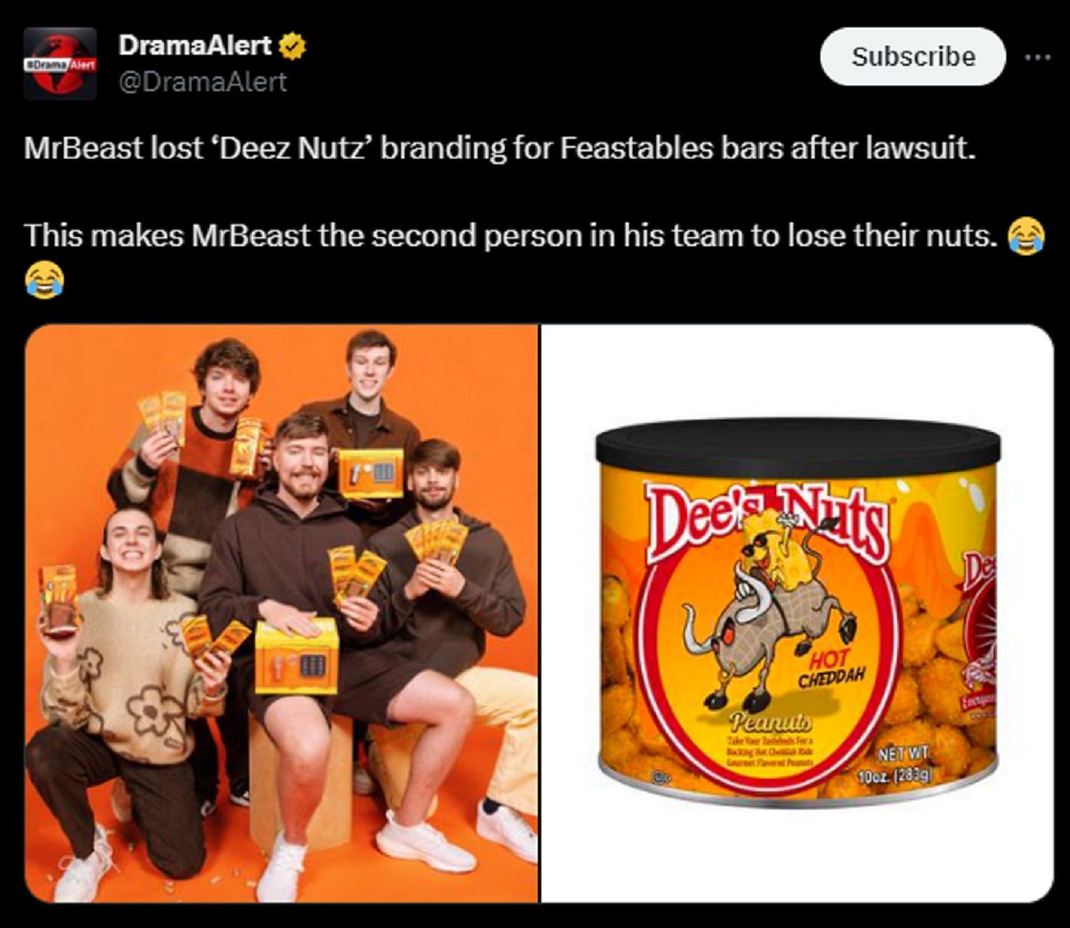 MrBeast Can No Longer Use 'Deez Nuts' on Feastables Branding