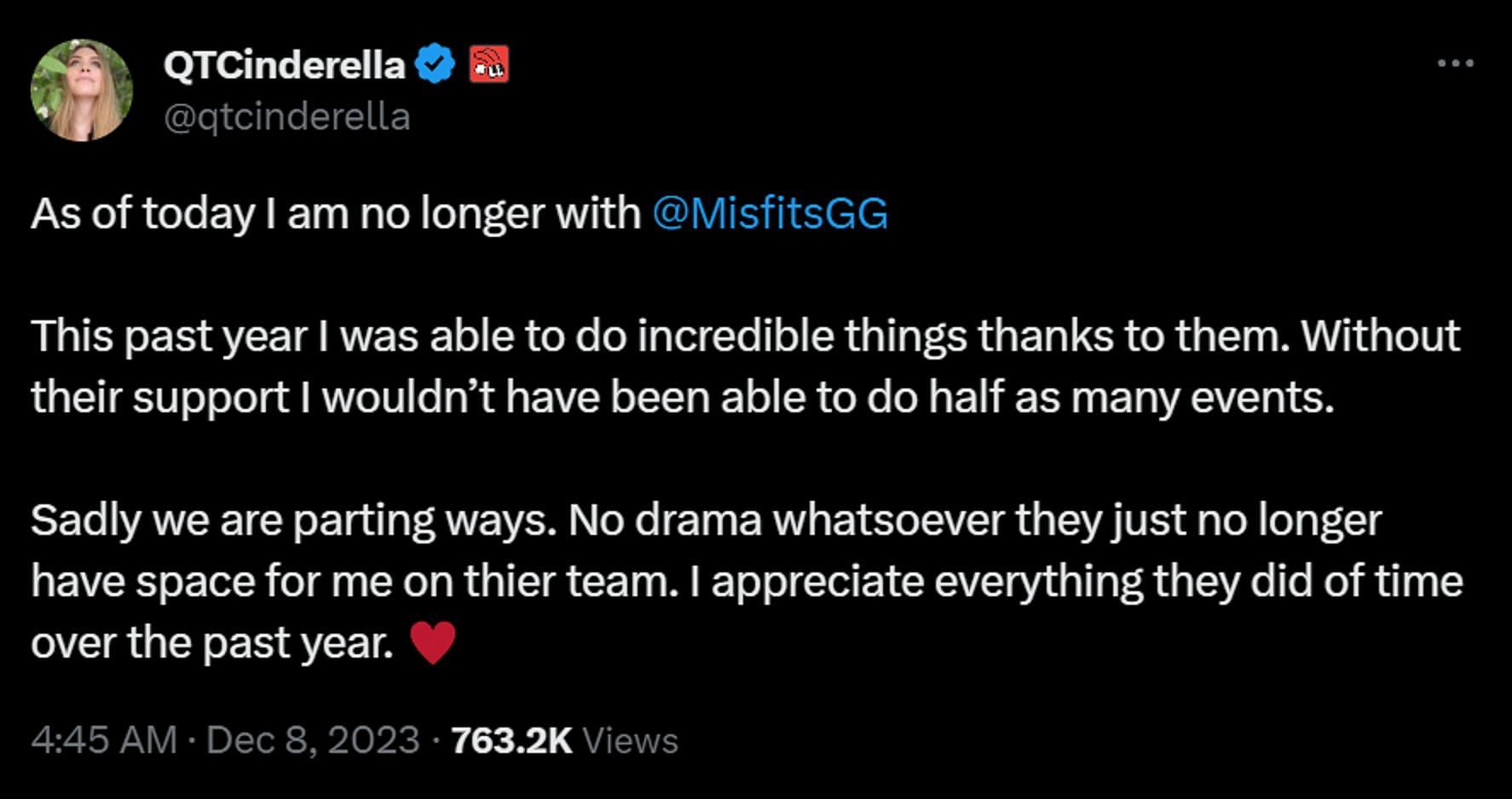 I Am No Longer Interested in Having Contact With This Person”- Says  QTCinderella on Her Relation With JustaMinx, Alleging Her to Have Caused  the 2023 Streamer Awards' After-Party to Shut Down 