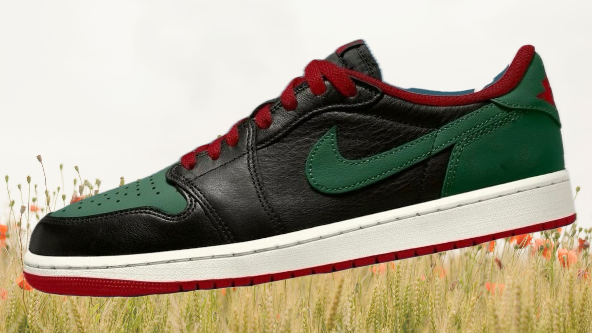 Air Jordan 1 Low Gorge Green sneakers (Image via Instagram/@sneakerfiles)