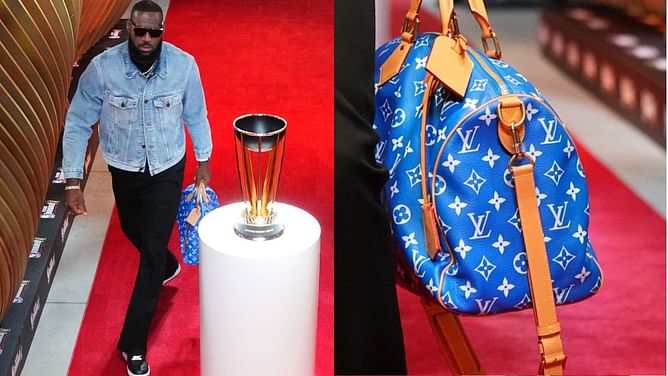 LeBron James shows off $1,000,000 Louis Vuitton speedy bag as he makes stylish statement on NBA Cup Final red carpet