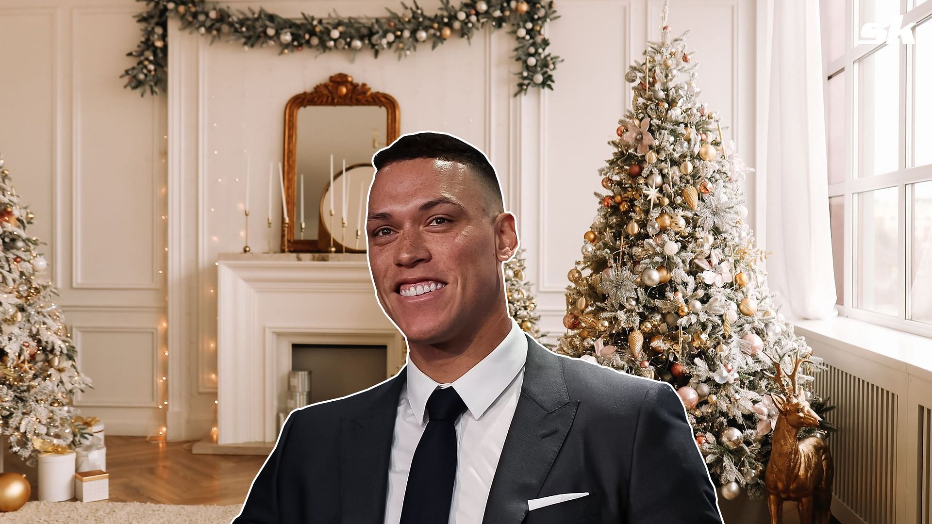 Aaron Judge stopped by a well-known NYC barbershop to spread some holiday cheer