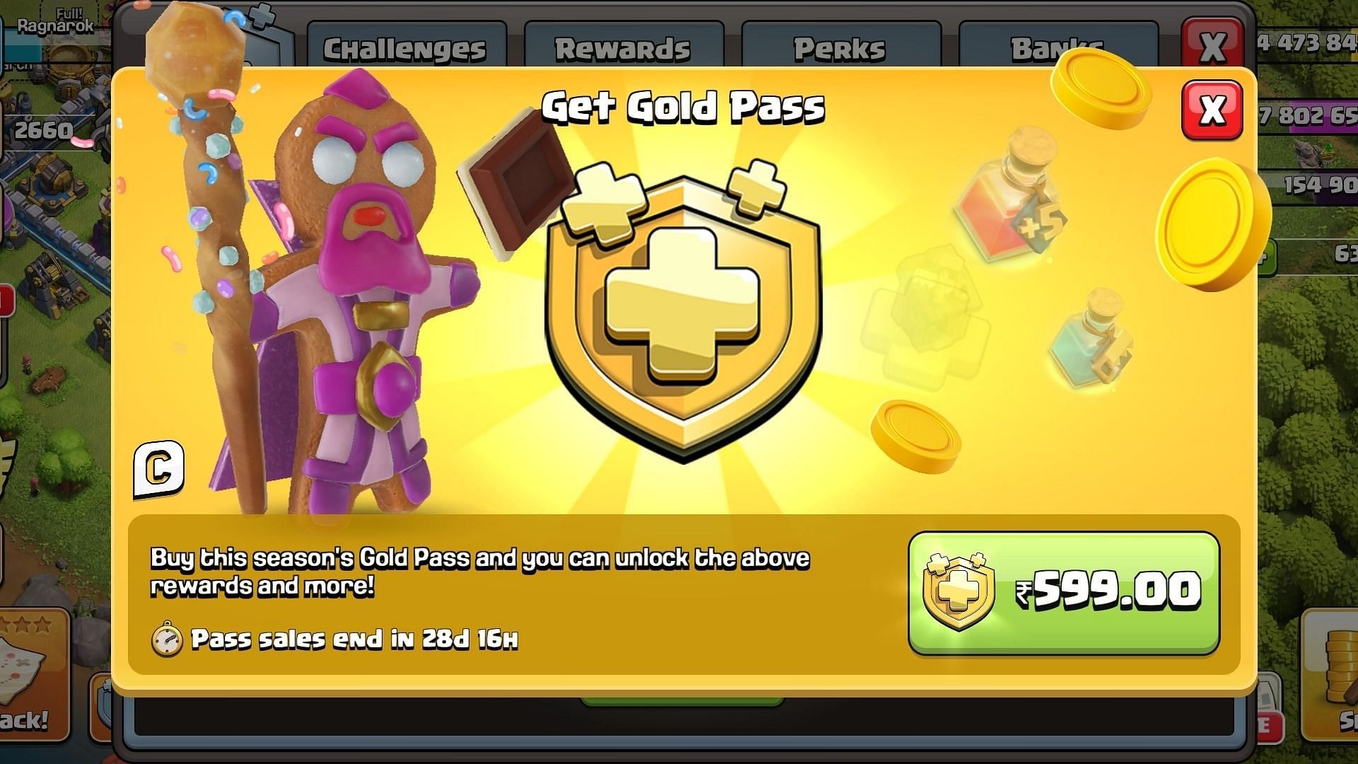 Buying Gold Pass will yield numerous extra rewards (Image via Supercell)