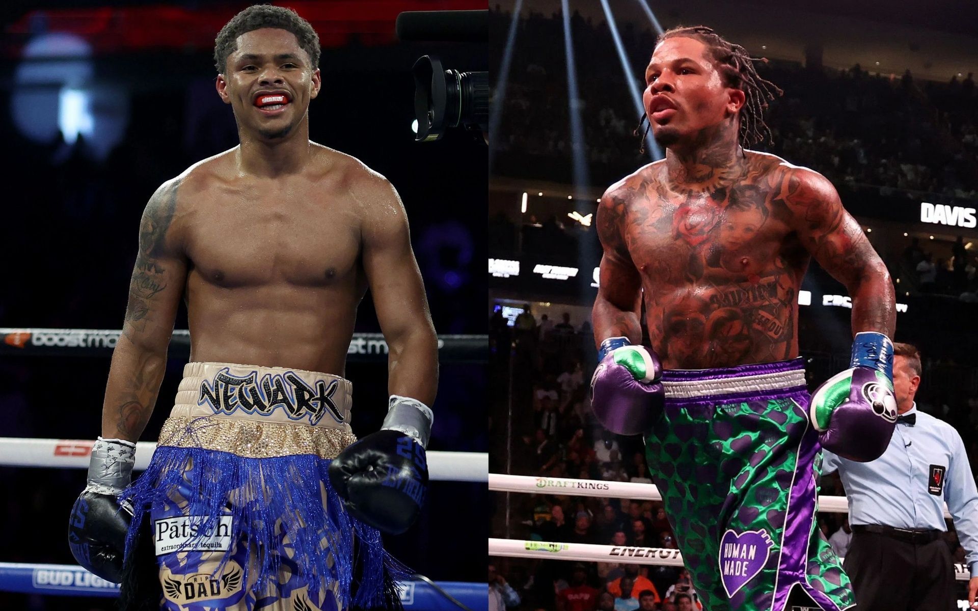 Shakur Stevenson (L), and Gervonta Davis (R).