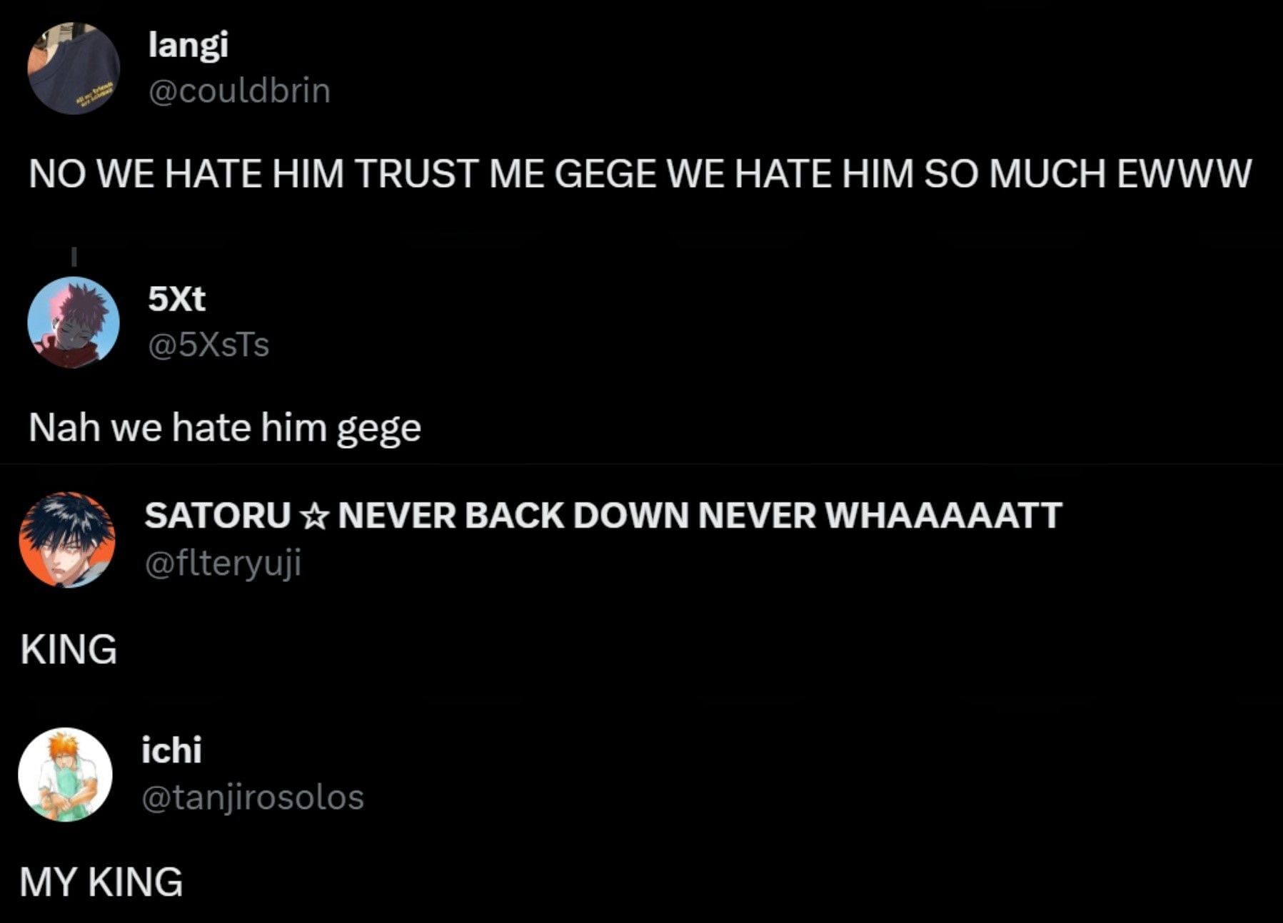 Fans attempt to convey a message to Gege Akutami (Screengrab via X)