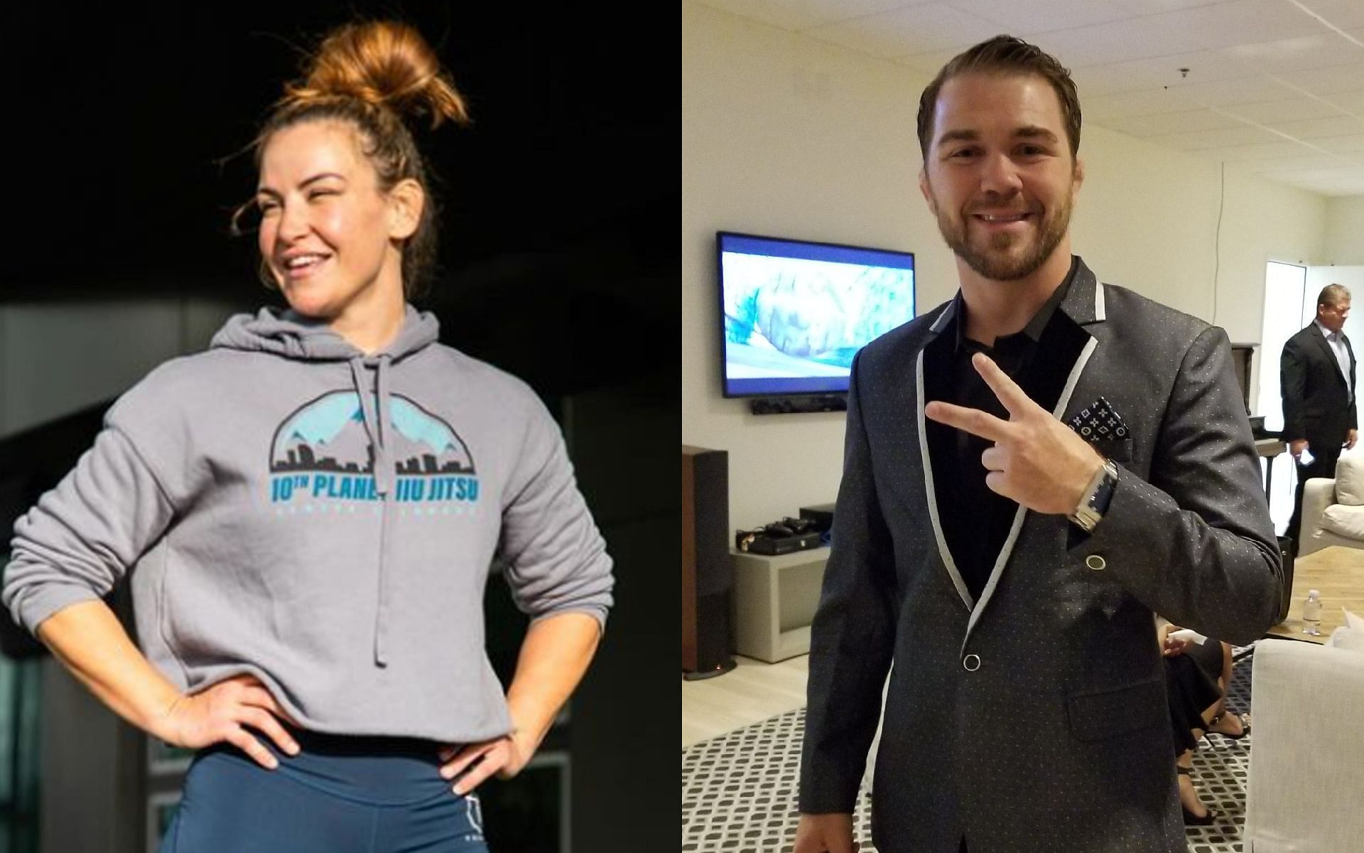 Miesha Tate (Left) and Bryan Caraway (Right) (Images via @mieshatate Instagram and @BryanCaraway 