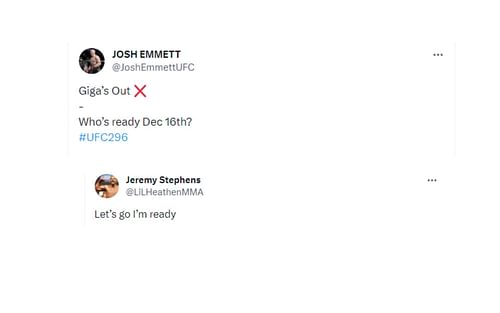 Tweet and response from Jeremy Stephens