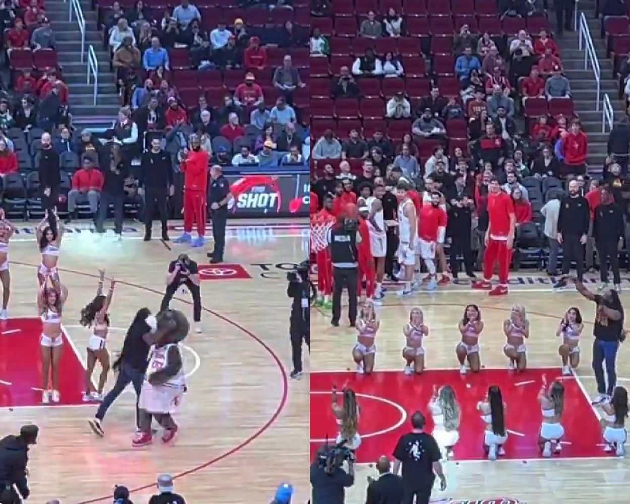 Booker T knocks out Rockets mascot then misses free throw shot