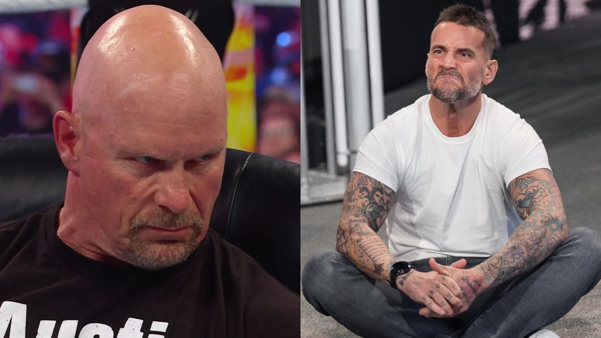 WWE Hall of Famer Stone Cold Steve Austin (left) and CM Punk (right)
