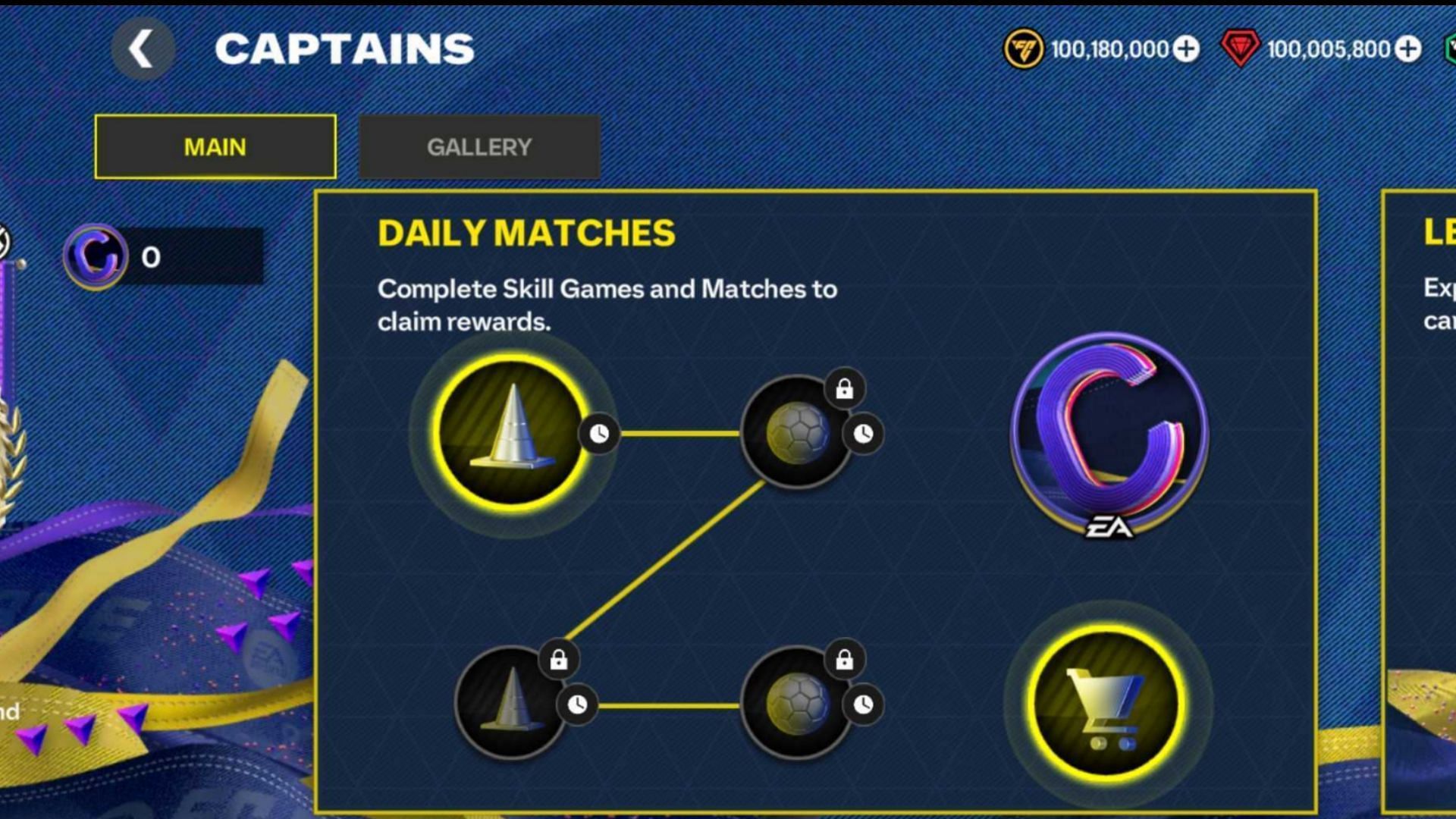 Snippet showing Daily Missions in FC Mobile Main Captains chapter (Image via EA Sports)