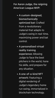 Bard's idea about the perfect Christmas gift for Aaron Judge (Credits: Google Bard)