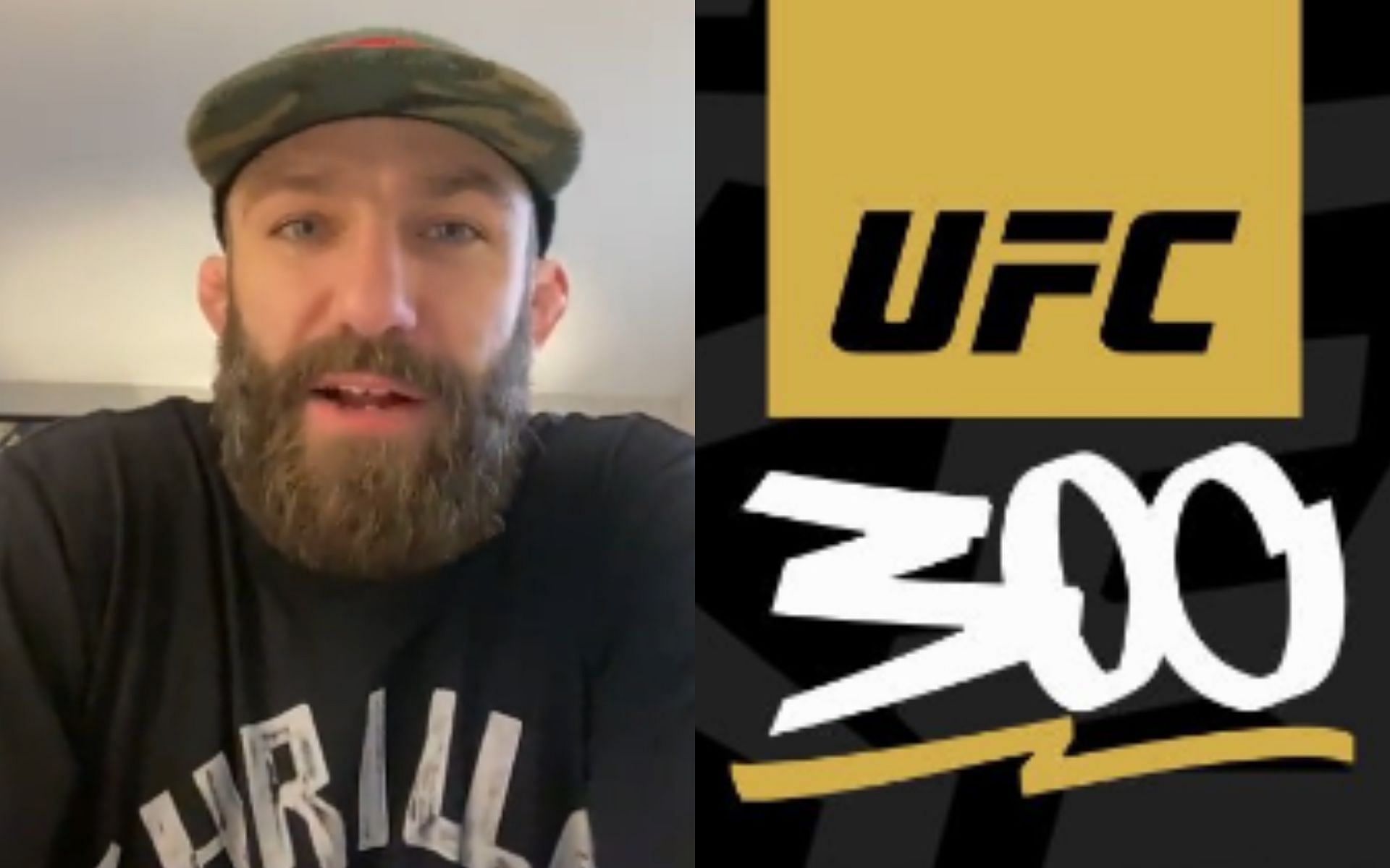 Michael Chiesa [Left] says he wants to see two former heavyweight champions fight at UFC 300 [Right] [Image courtesy: @MikeMav22 and @UFC - X]