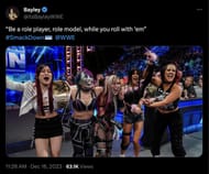 Former SmackDown Women's Champion's message on Twitter.