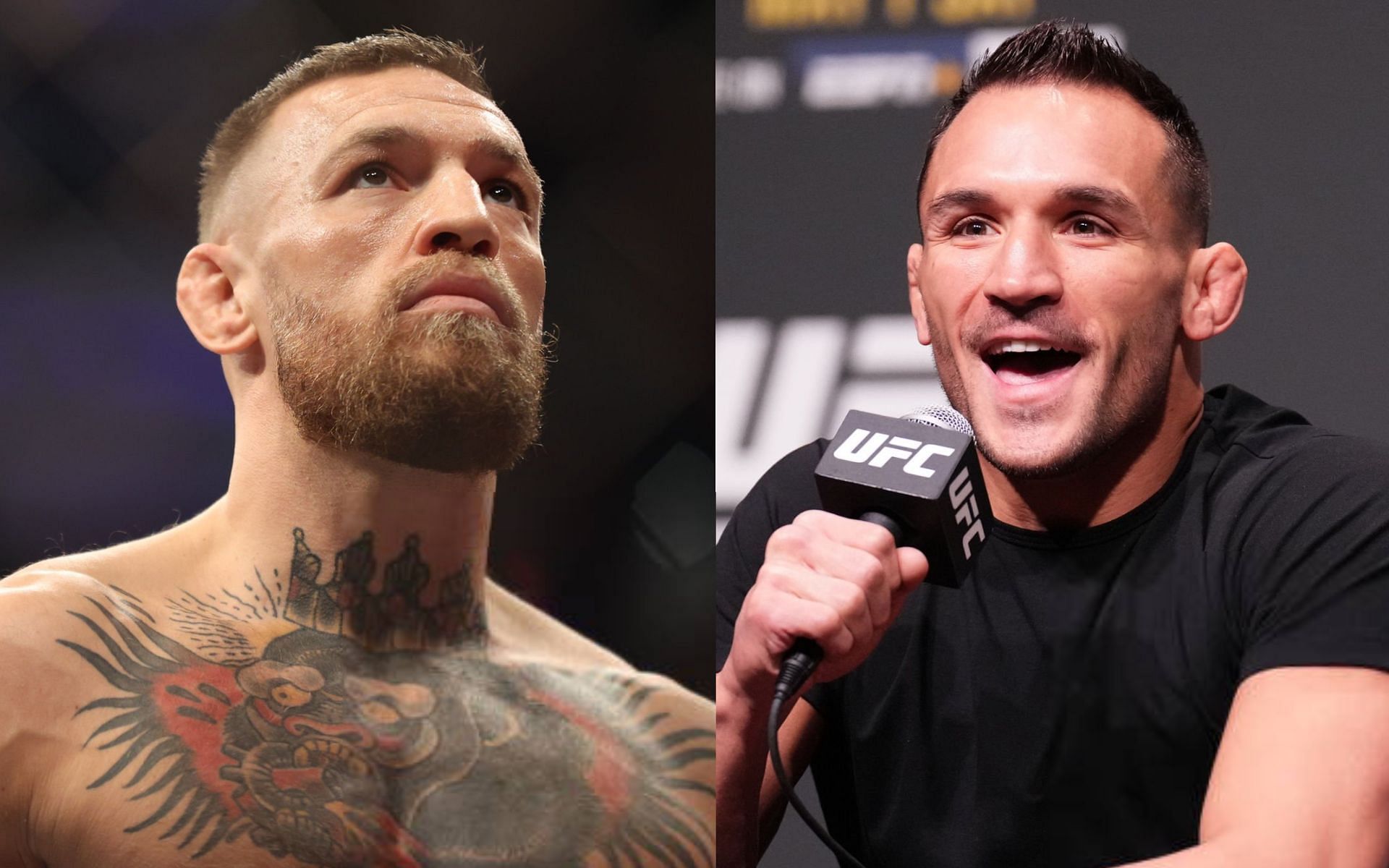 Conor McGregor (left) will definitely fight Michael Chandler (right) upon his return, says 