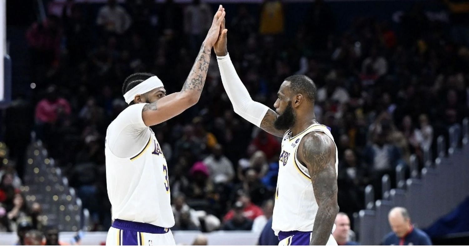 LeBron James gave Anthony Davis huge props for his &quot;Shaq-like&quot; dominance in their NBA In-Season Tournament title-clinching win on Saturday.