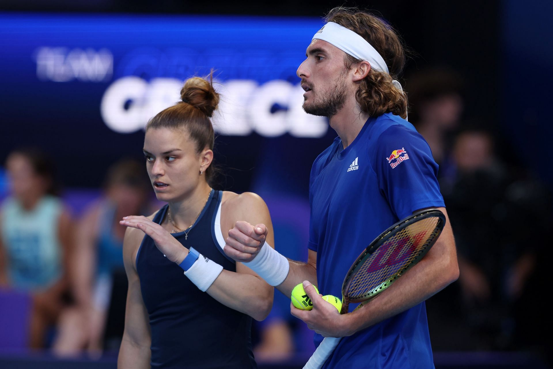 Stefanos Tsitsipas and Maria Sakkari at the 2023 United Cup.