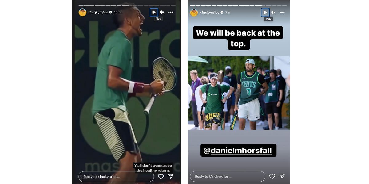 Nick Kyrgios&#039; Instagram story.