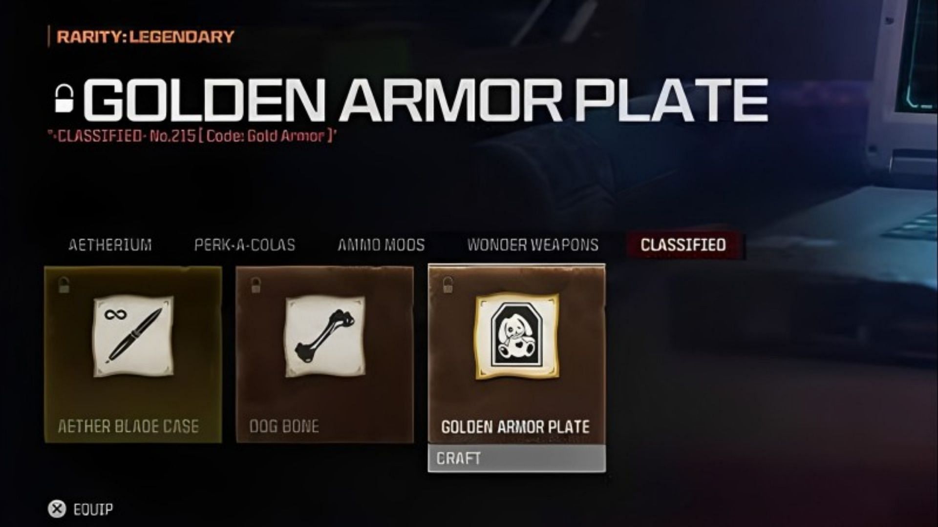 Golden Armor Plate in Modern Warfare 3 Zombies (Image via Activision)