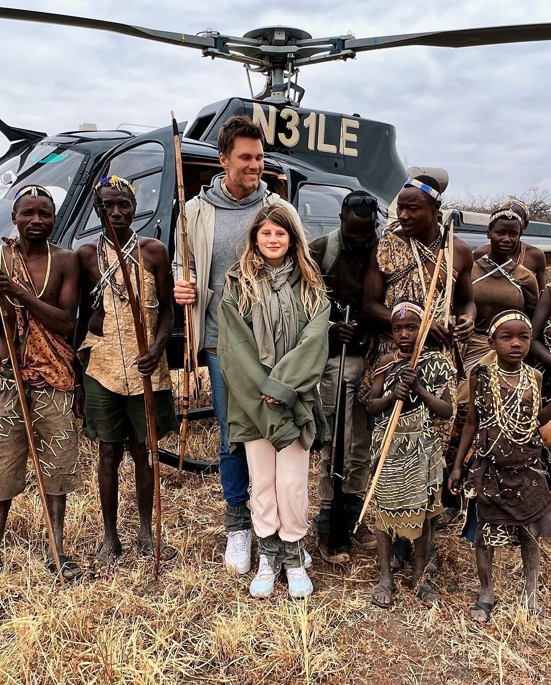 Tom Brady with his daughter Vivian on a vacation in Africa. (Tom Brady/IG)