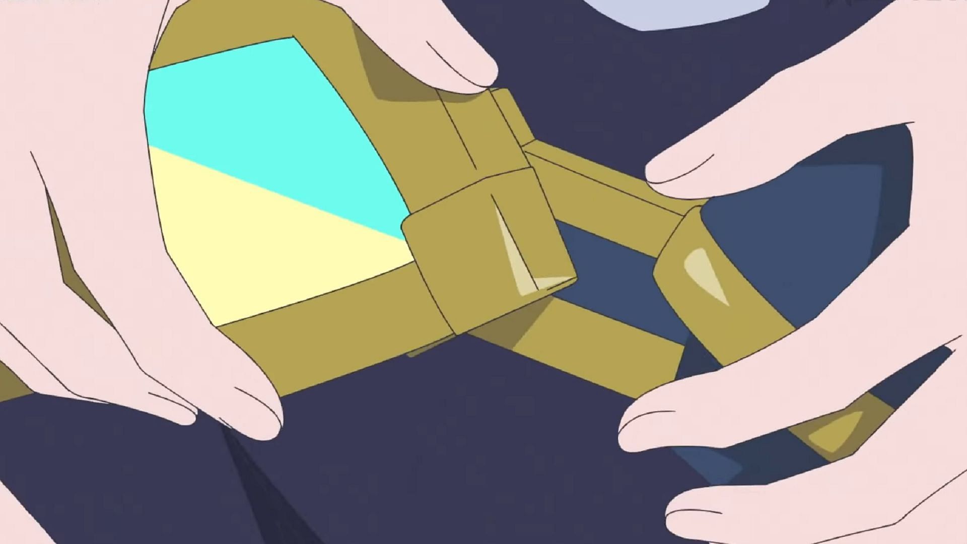 Liko straps on the belt of the ancient adventurer Lucius (Image via The Pokemon Company)