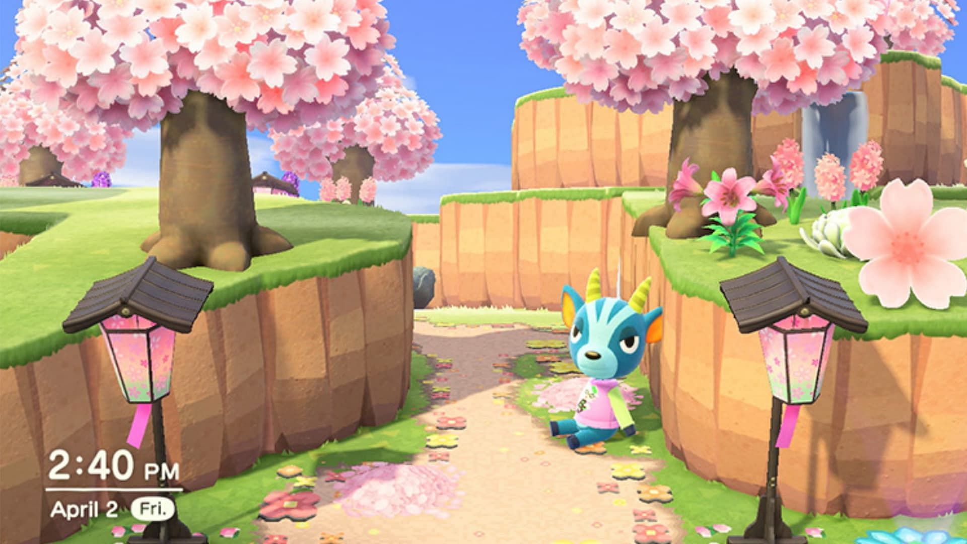 Japan-themed garden as island entrance in Animal Crossing (Image via Nintendo)